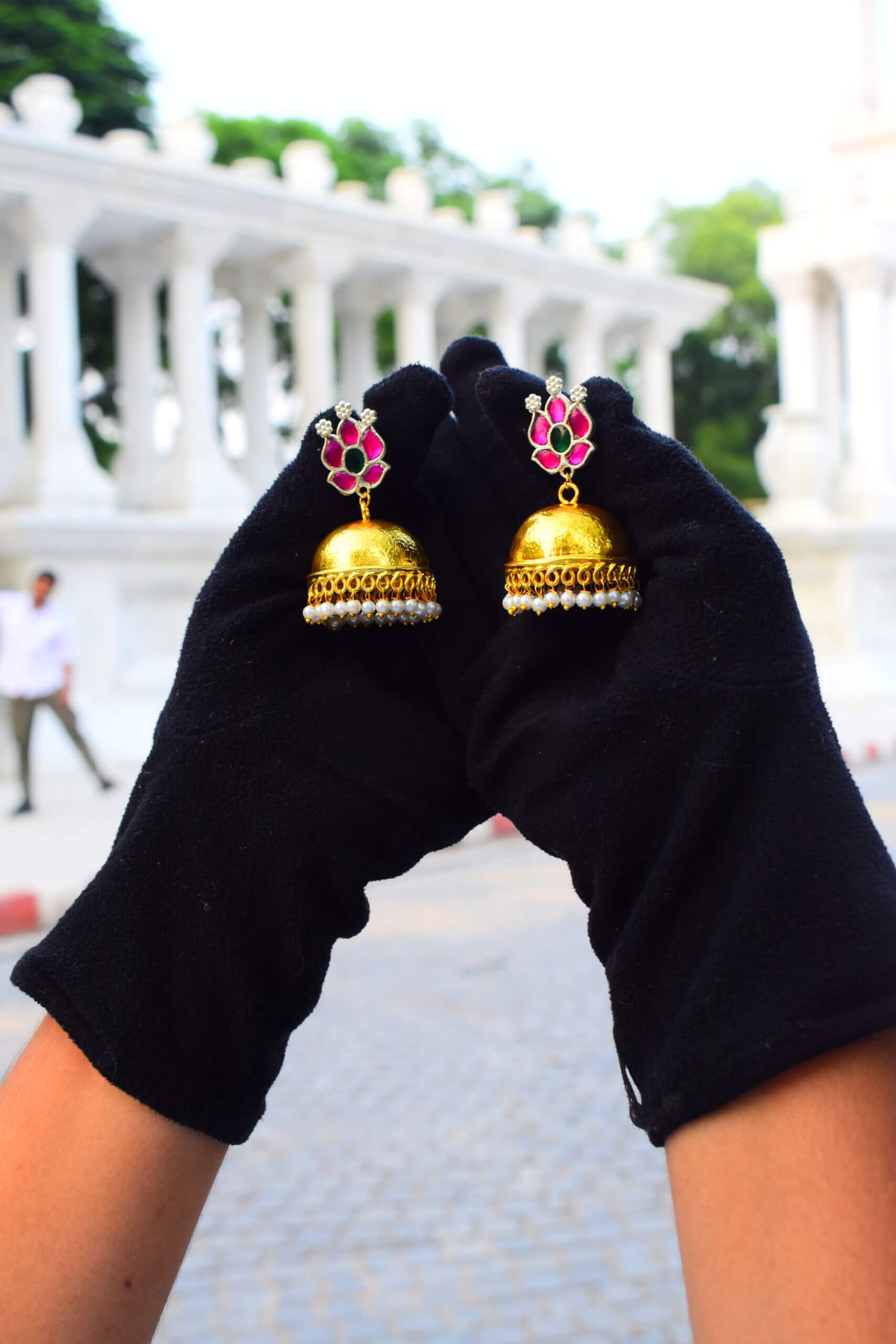 Beautiful double tone brass hasli choker