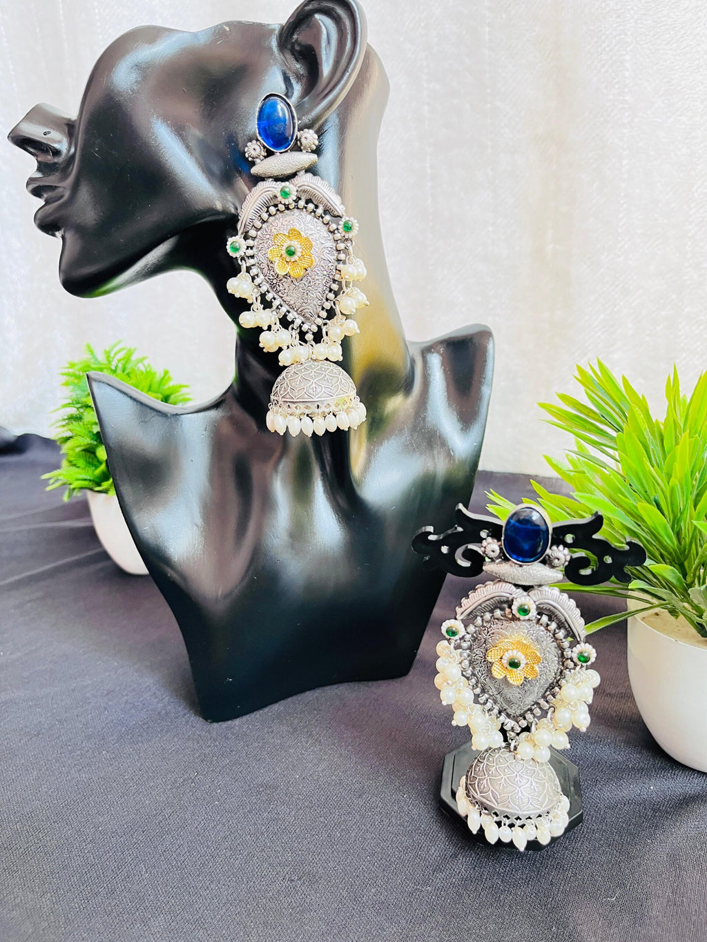 Anarkali Jhumka ( Dark Blue )