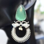 Elephant Brass Earring { Mint }