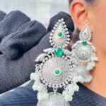 Rachna Brass Green Earrings
