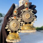 Vartika Double Tone Brass Jhumka
