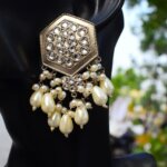 Brass AD Pearl Earrings