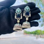 Shrishti Jhumki Earrings ( Blue With Turkish Blue)