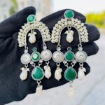 Sampreeti brass green earring