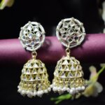 Pearl Beads Rose Gold Jhumka