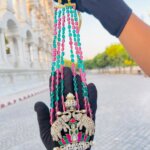 Brass ad long necklace with earring