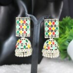 Multicolor Designer Silver Earring