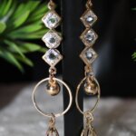 Antique rose gold nug earring